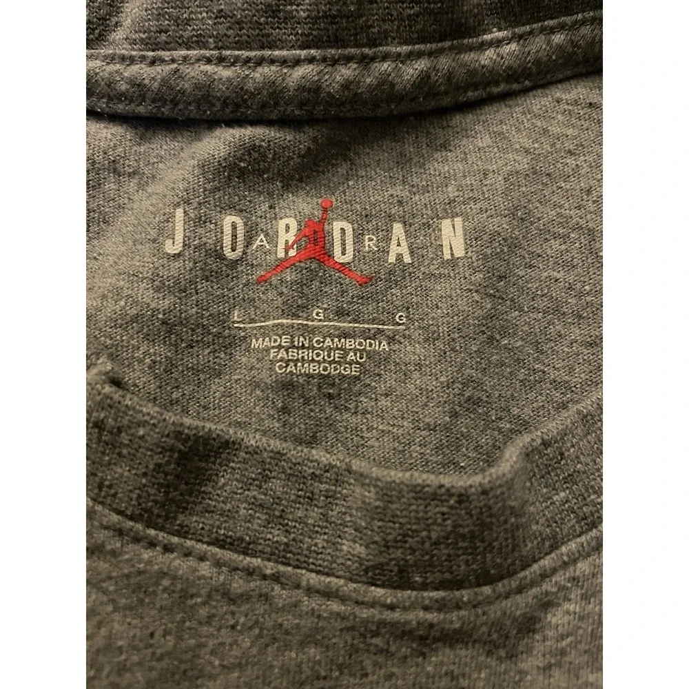 Air Jordan Short Sleeve Graphic T-Shirt The Cradle Logo Gray Colorful Large JBHS
